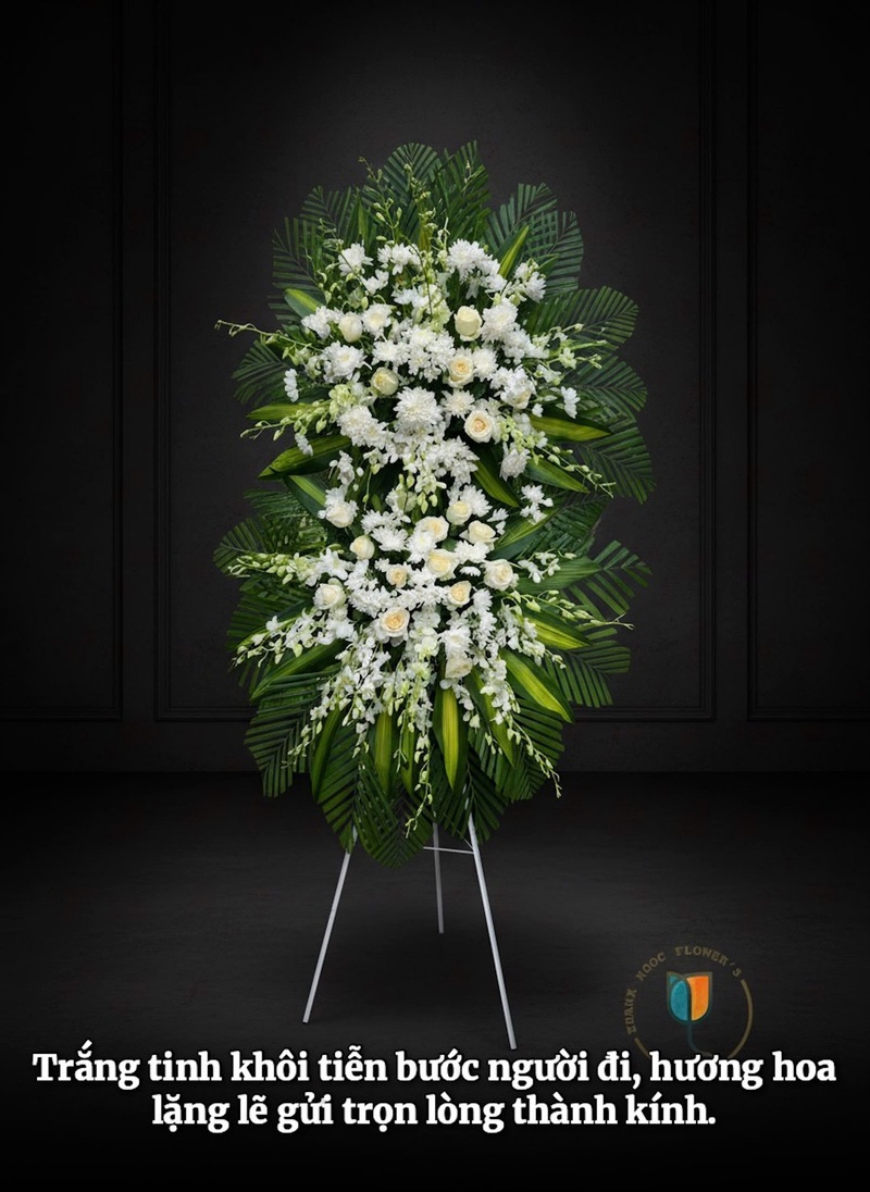 Kệ Hoa Chia Buồn Lan Thái Trắng